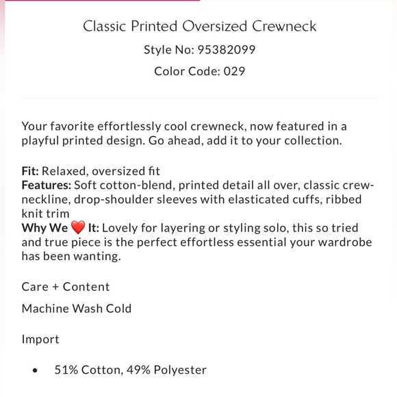 Free People Printed Classic Oversized Crewneck - Picture 4 of 8